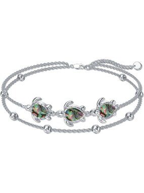 925 Sterling Silver Layered Ankle Bracelets for Women - Stylish Jewelry Gift